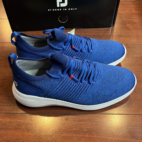 FootJoy Flex XP Golf Shoes Spikeless Mens 10 Blue 56268 Slip-On New With Box - Picture 6 of 16